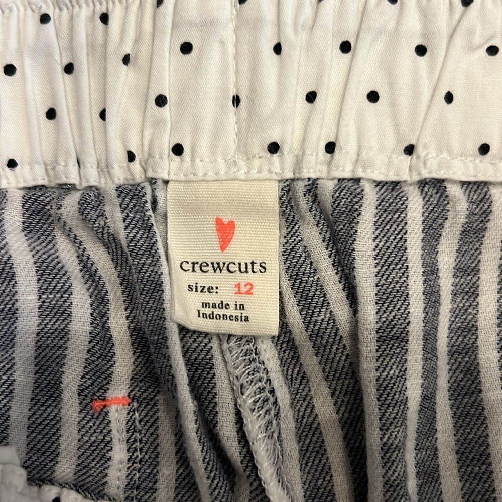 J. Crew Crewcuts girls cotton linen striped shorts. Size 12. Excellent condition - Picture 5 of 6